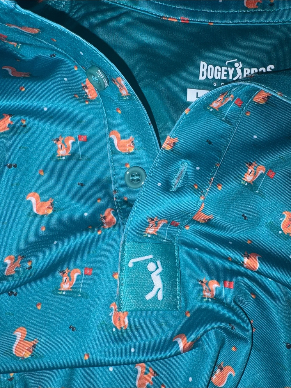 Bogey Bros Navy Golf Polo with Yellow Duck Print - Picture 13 of 16